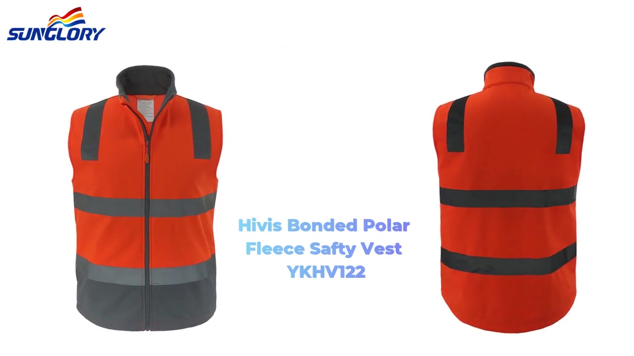 Customized Hivis Bonded Polar Fleece Safty Vest YKHV122 manufacturers From China