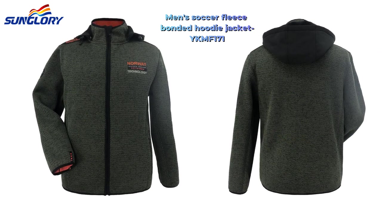 Men's Soccer Fleece Bonded Hoodie Jacket-YKMF171